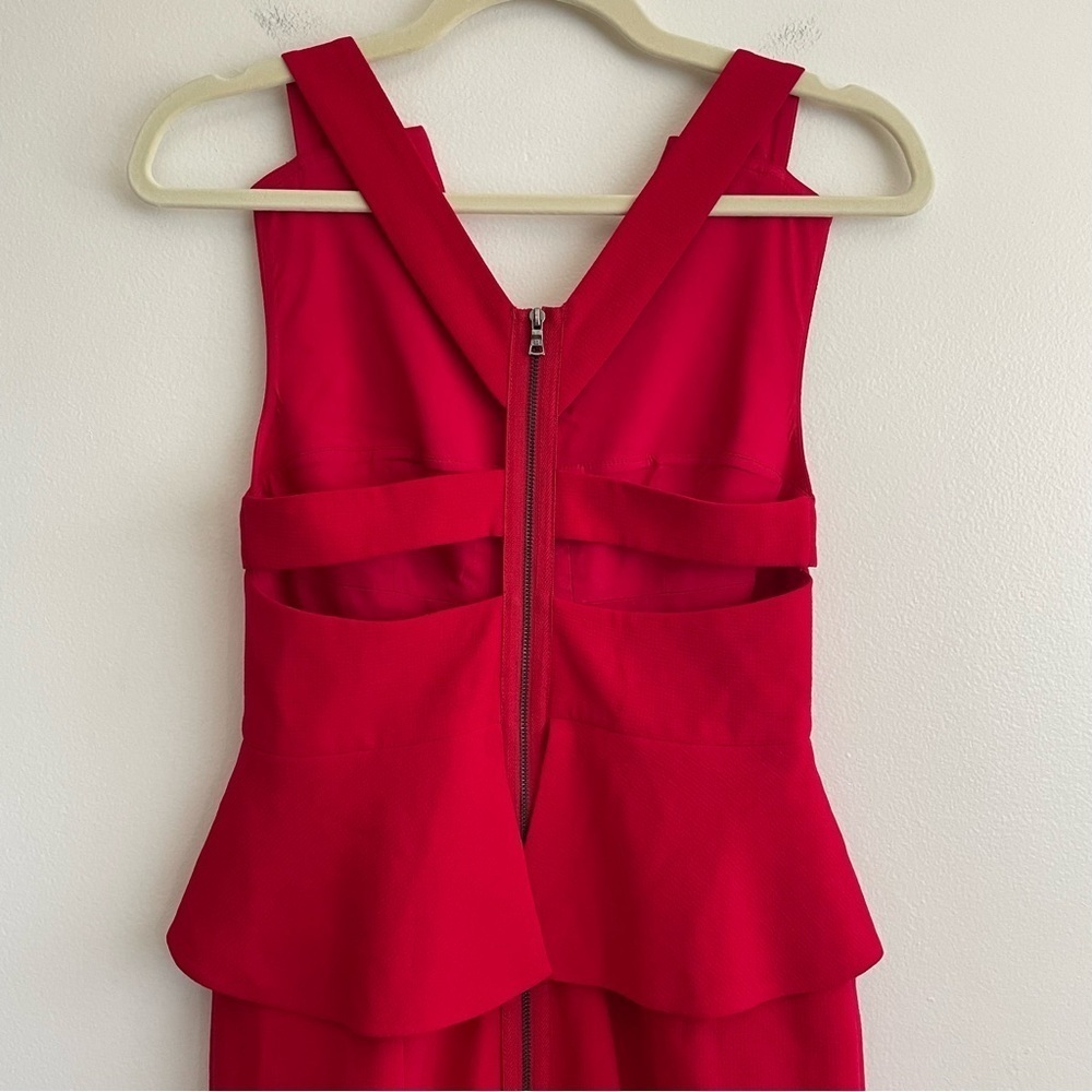Cushnie et Ochs red cut out dress back zip cherry sexy going out event valentine - Picture 6 of 13